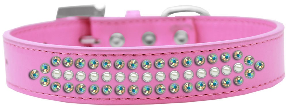 Dog, Puppy and Pet Fashion Collar, "Ritz Pearl & Aurora Borealis Crystals Rimsets"