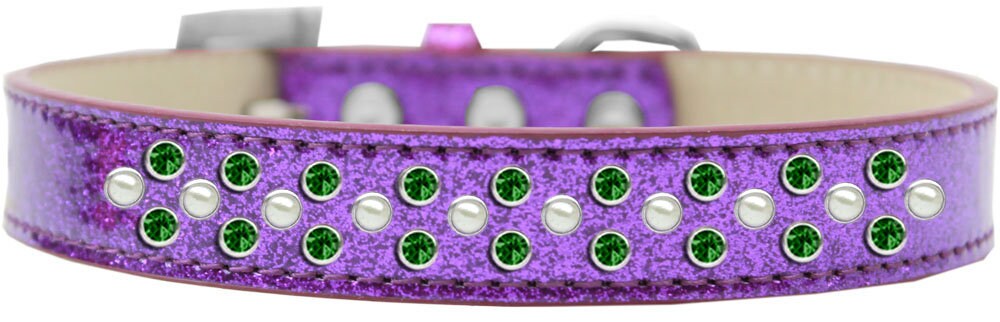 Dog, Puppy & Pet Ice Cream Collar, "Pearl and Lime Green Crystal Rimsets Sprinkles"