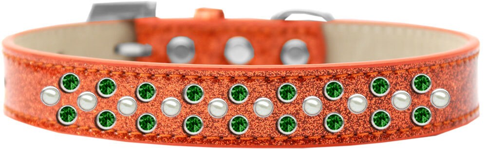 Dog, Puppy & Pet Ice Cream Collar, "Pearl and Lime Green Crystal Rimsets Sprinkles"