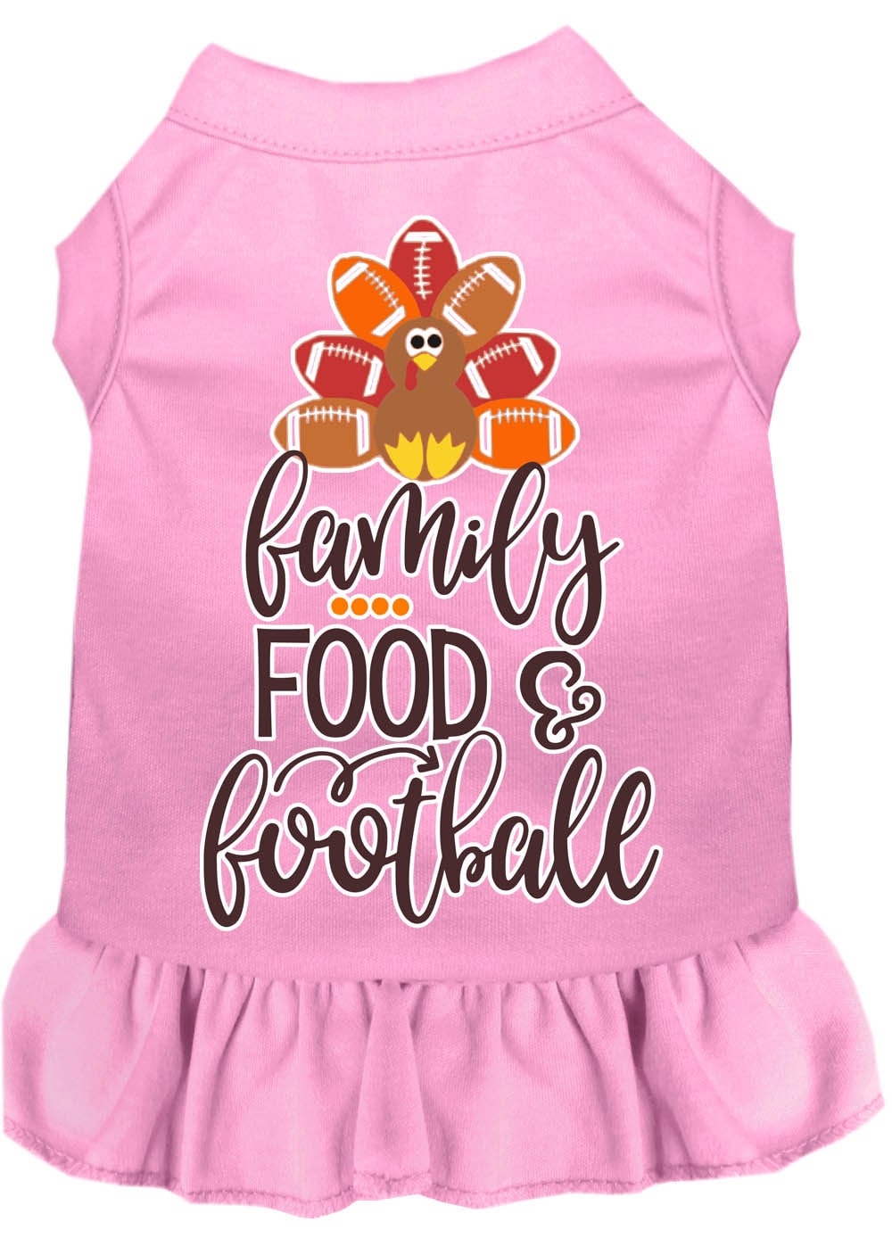 Pet Dog and Cat Dress Screen Printed, "Family, Food & Football" - cavamart.com