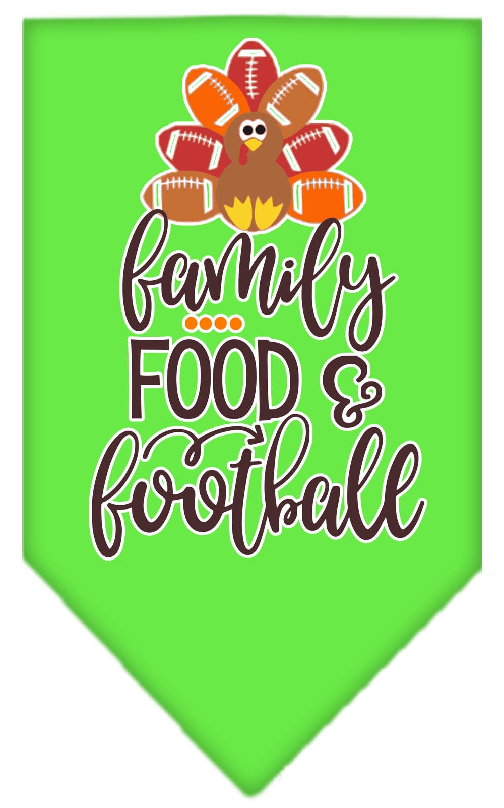 Pet and Dog Bandana Screen Printed, "Family, Food, & Football" - cavamart.com