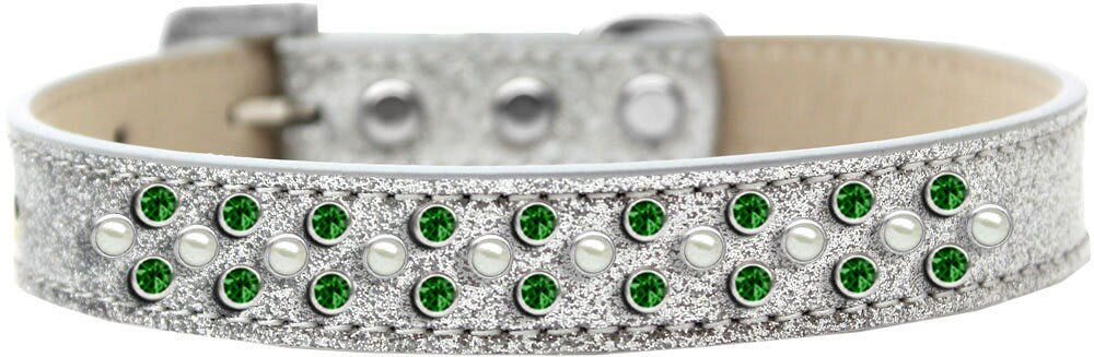Dog, Puppy & Pet Ice Cream Collar, "Pearl and Lime Green Crystal Rimsets Sprinkles"