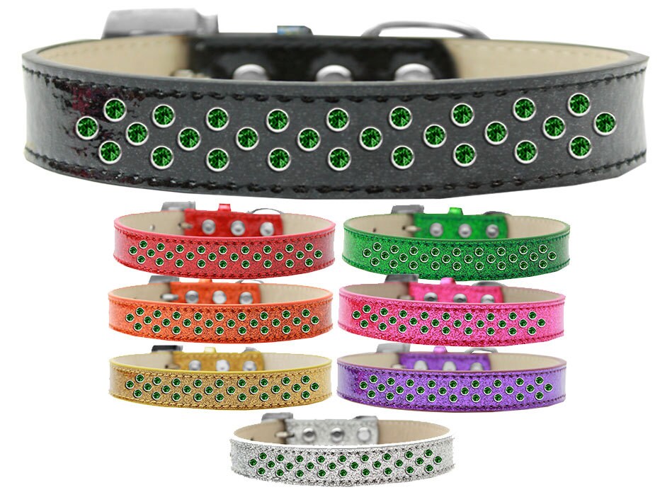 Dog, Puppy & Pet Ice Cream Collar, "Emerald Green Crystal Rimsets Sprinkles"