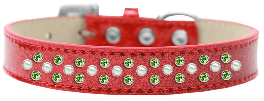 Dog, Puppy & Pet Ice Cream Collar, "Pearl and Lime Green Crystal Rimsets Sprinkles"
