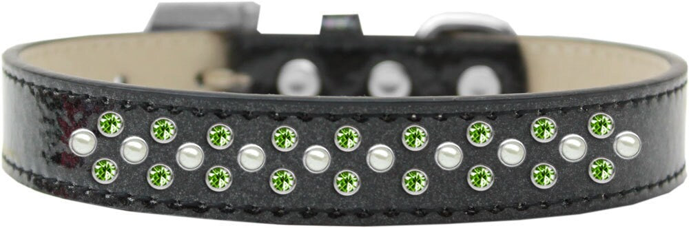 Dog, Puppy & Pet Ice Cream Collar, "Pearl and Lime Green Crystal Rimsets Sprinkles"