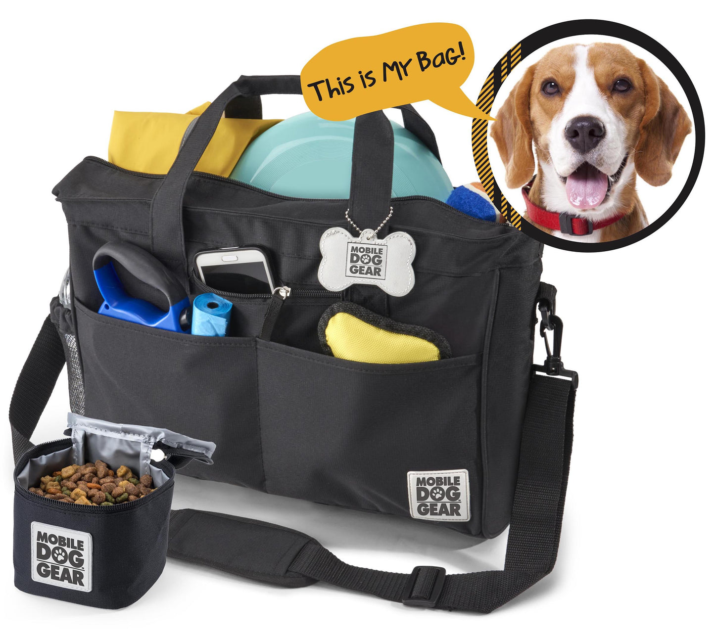 Bundle: ODG Day Away Tote Bag TM (Black), ODG Dine Away Set (Small Dogs) (Black) and ODG Weekender Backpack TM (Black) - cavamart.com