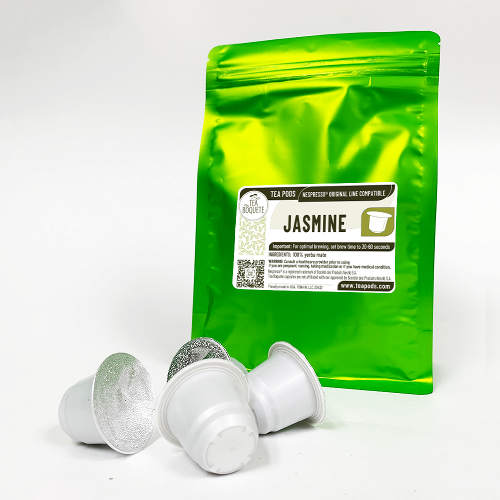 Jasmine green tea pods for Nespresso brewers OriginalLine compatible capsules