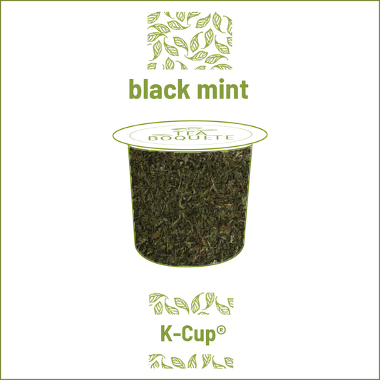 Black tea and peppermint blend pods for Keurig brewers K-Cup compatible capsules